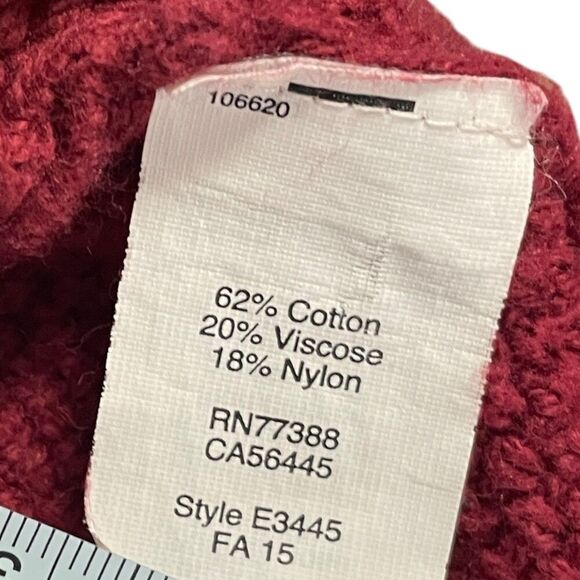 Madewell Burgundy Crewneck sweater, XS. Thermal waffle knit Cross front red warm - Picture 12 of 12